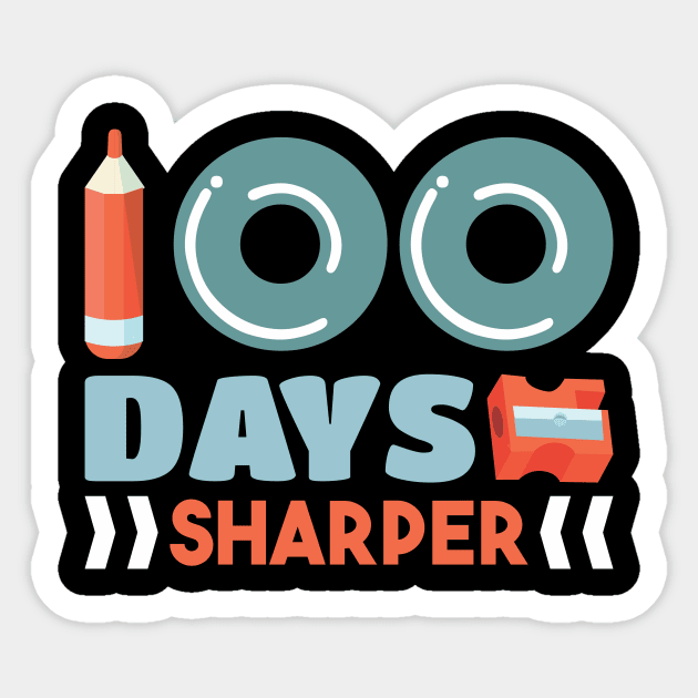 100 Days Sharper 100th Day of School Teacher Sticker by 2blackcherries